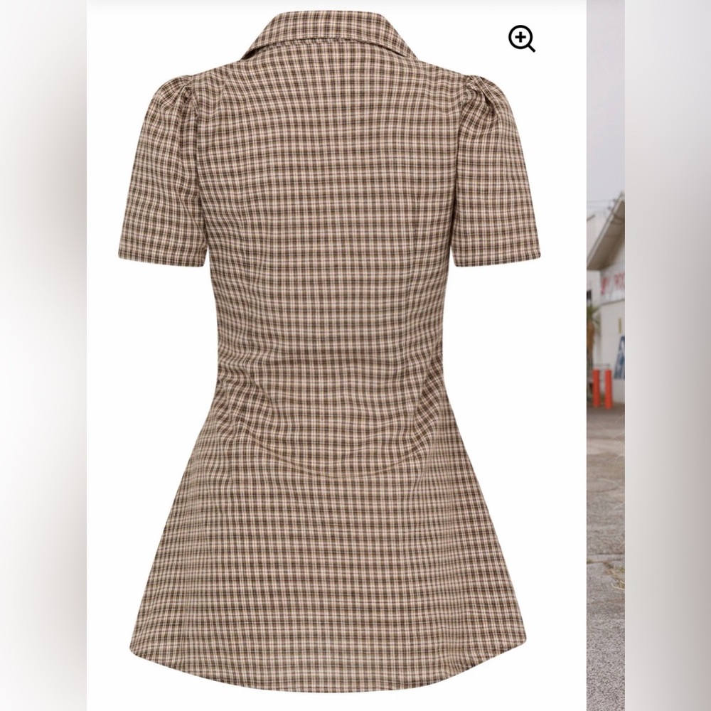 Apres studio toast gingham button front dress siz… - image 4